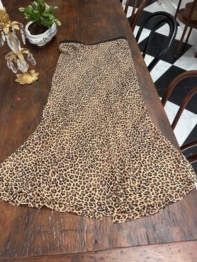 J. Crew Leopard Print Midi Skirt in Tan and Black